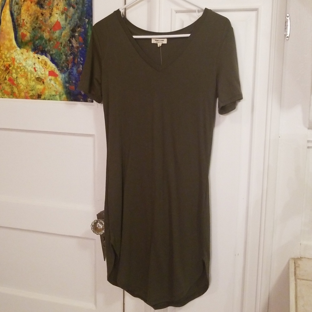 Army Green T-shirt Dress